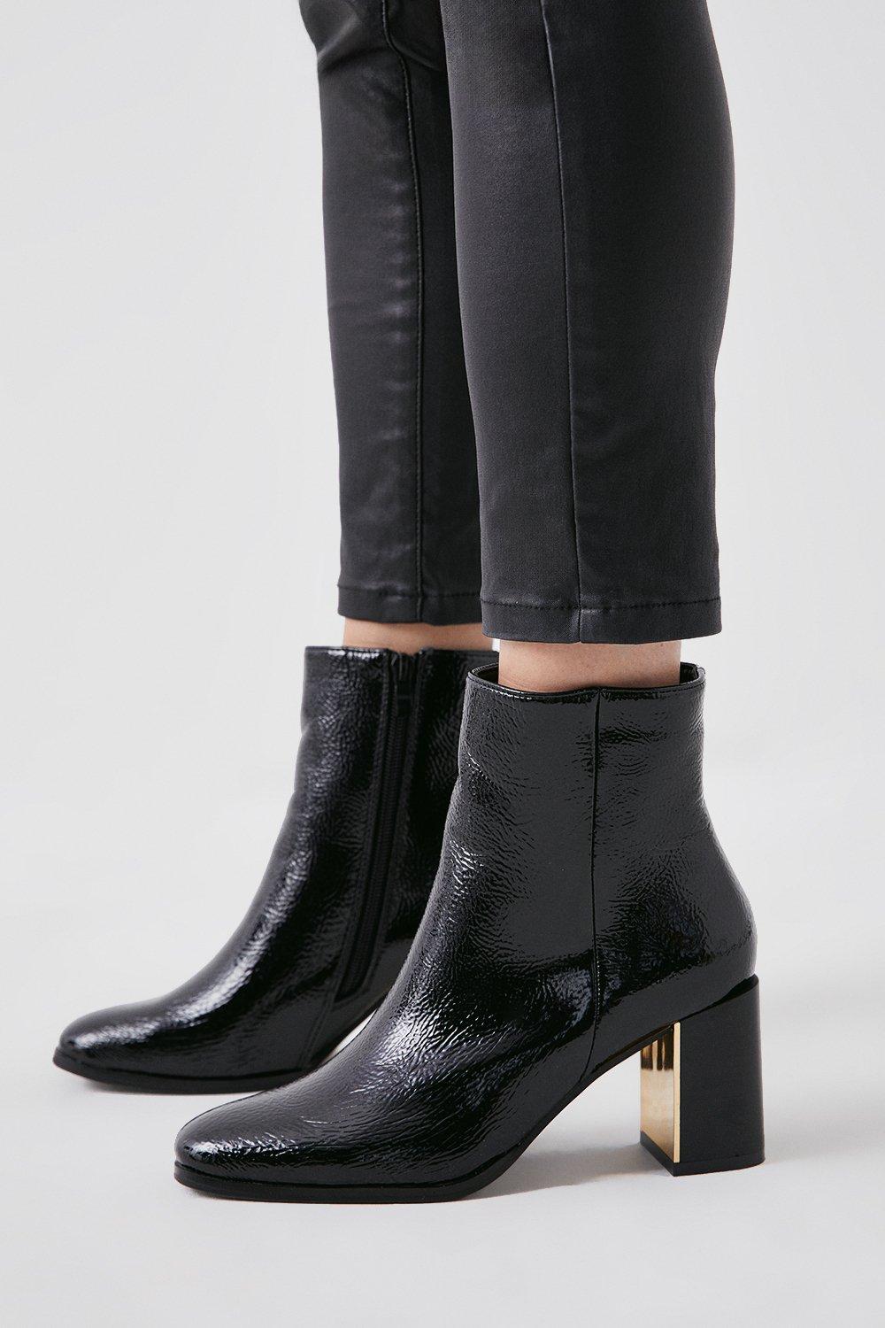 Faith black patent sales boots